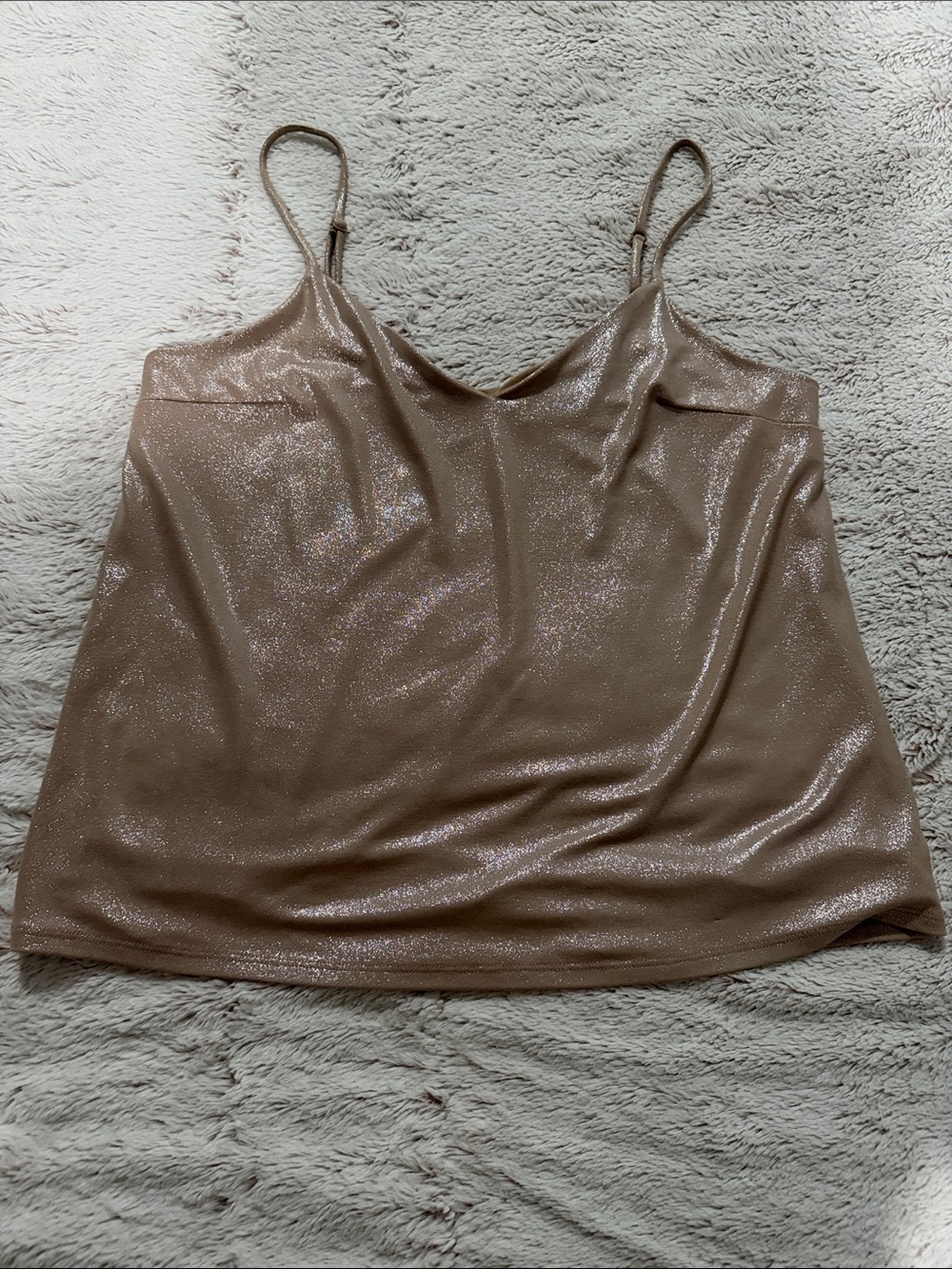 Express Sparkle Slip Cami in Light Champagne